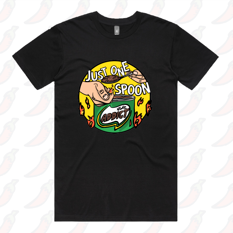 S / Black / Large Front Design Just One Spoon 🥄 - Men's T Shirt