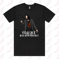 S / Black / Large Front Design Keanu Breathtaking 👈 - Men's T Shirt