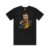 S / Black / Large Front Design Laughing Leo 🍷 - Men's T Shirt