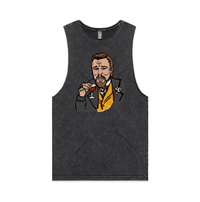 S / Black / Large Front Design Laughing Leo 🍷 - Tank