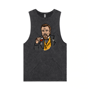S / Black / Large Front Design Laughing Leo 🍷 - Tank