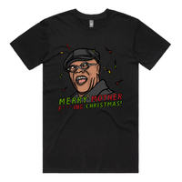 S / Black / Large Front Design Merry Mother F**** Christmas 👨🏾‍🦲🎄- Men's T Shirt