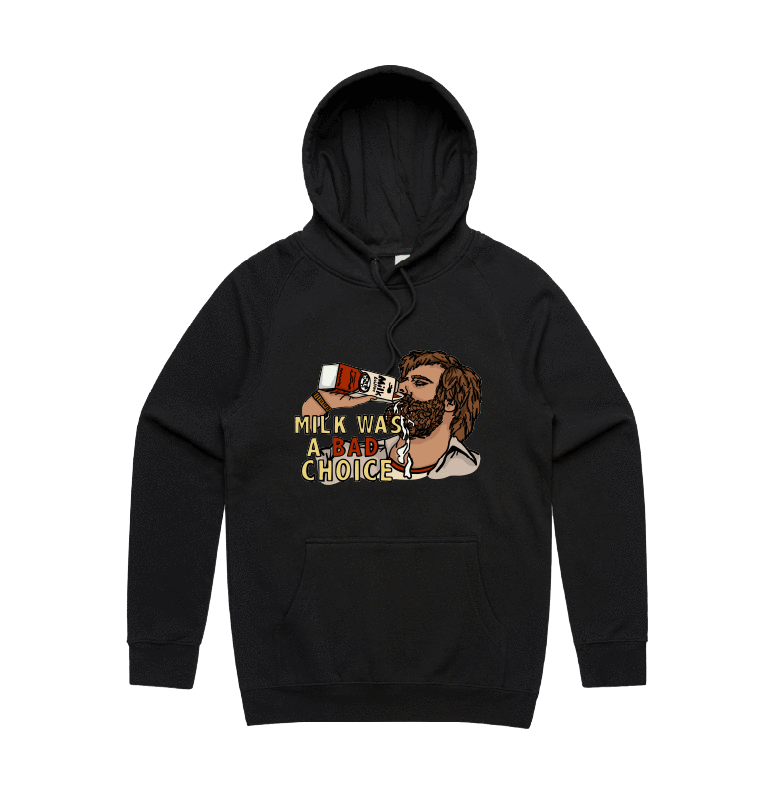 S / Black / Large Front Design Milk Was A Bad Choice 🥛 - Unisex Hoodie