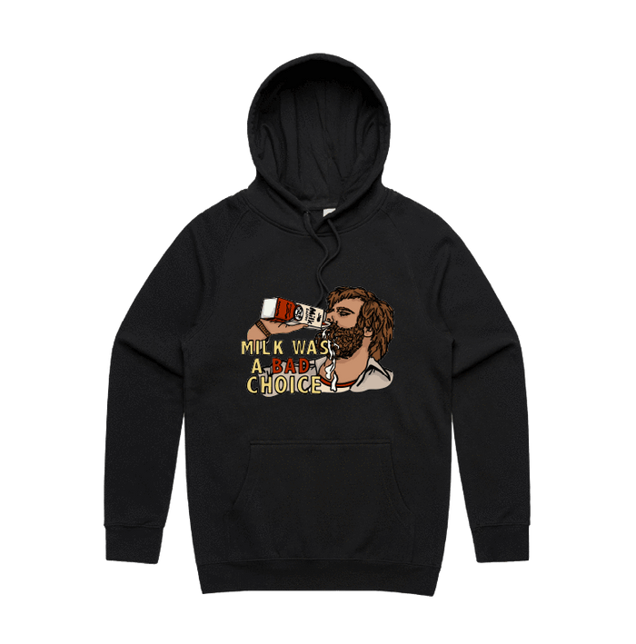 S / Black / Large Front Design Milk Was A Bad Choice 🥛 - Unisex Hoodie