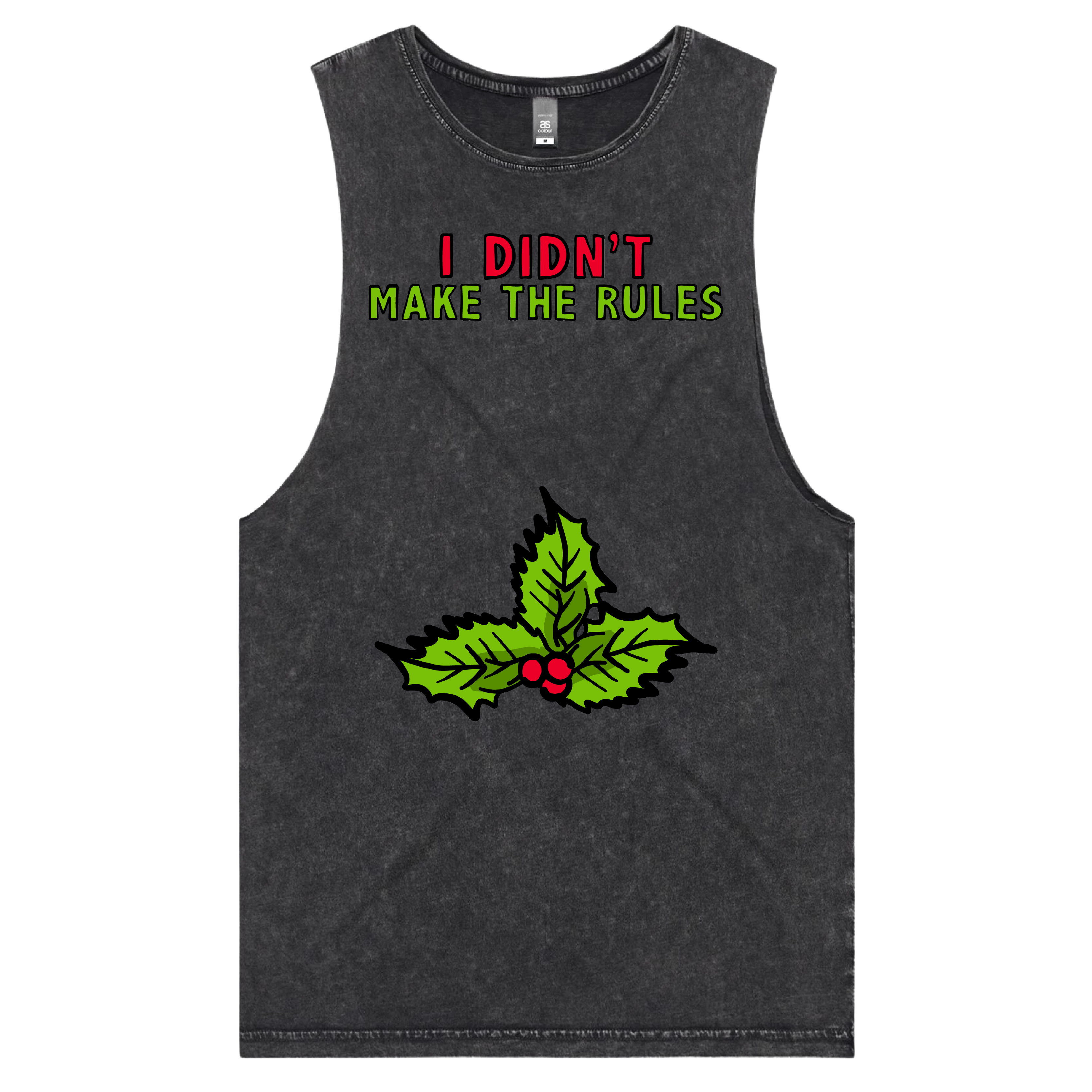 S / Black / Large Front Design Mistletoe Rules 💋🎄 – Tank