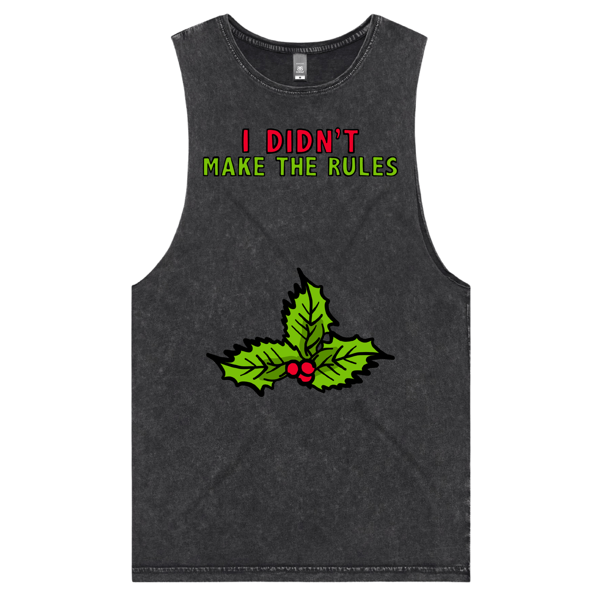 S / Black / Large Front Design Mistletoe Rules 💋🎄 – Tank