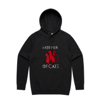 S / Black / Large Front Design Mother of Cats 🐈 - Unisex Hoodie