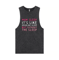 S / Black / Large Front Design Mum Sleep 🥱 - Tank