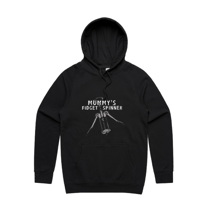 S / Black / Large Front Design Mummy's Fidget Spinner 🍷 - Unisex Hoodie