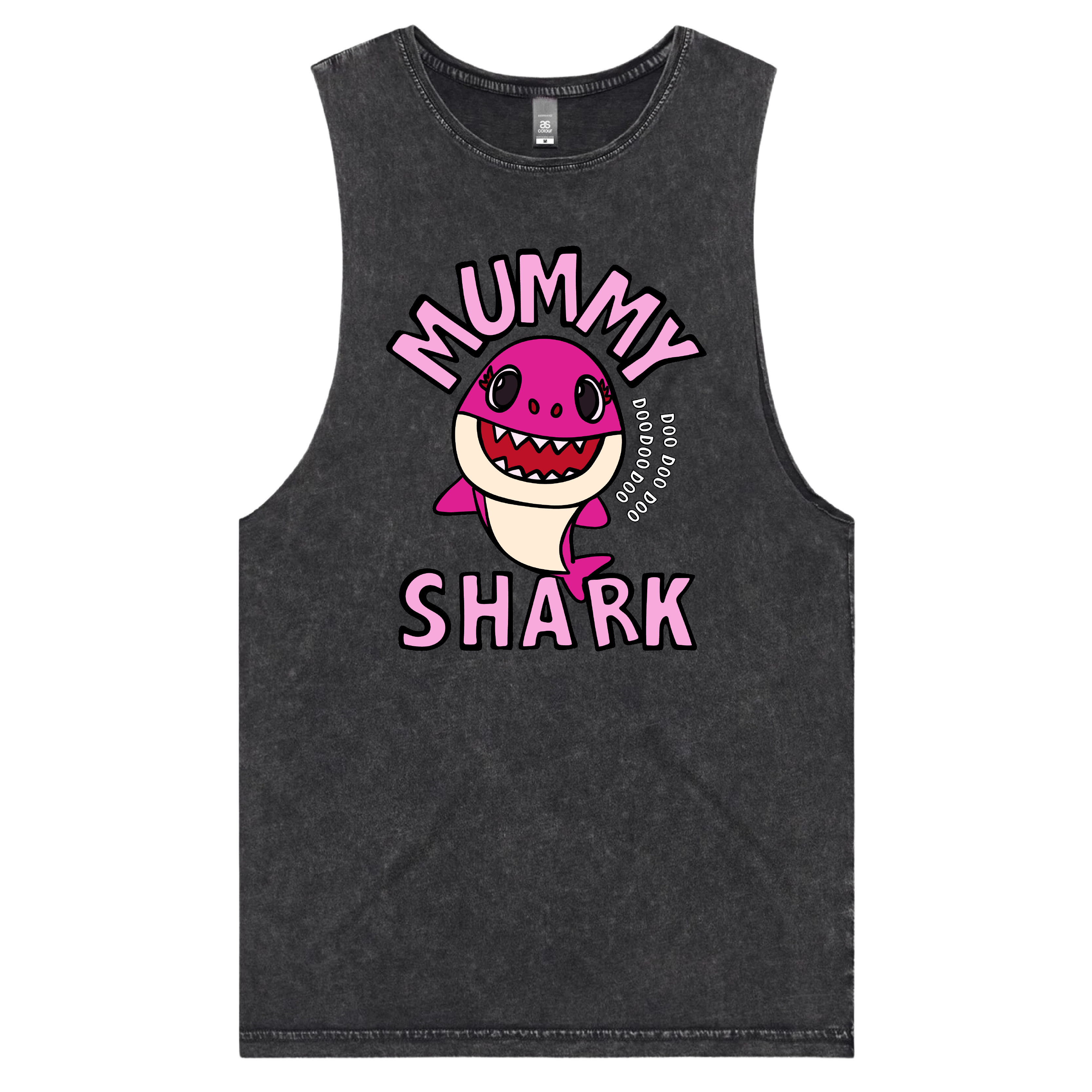 S / Black / Large Front Design Mummy Shark 🦈 - Tank