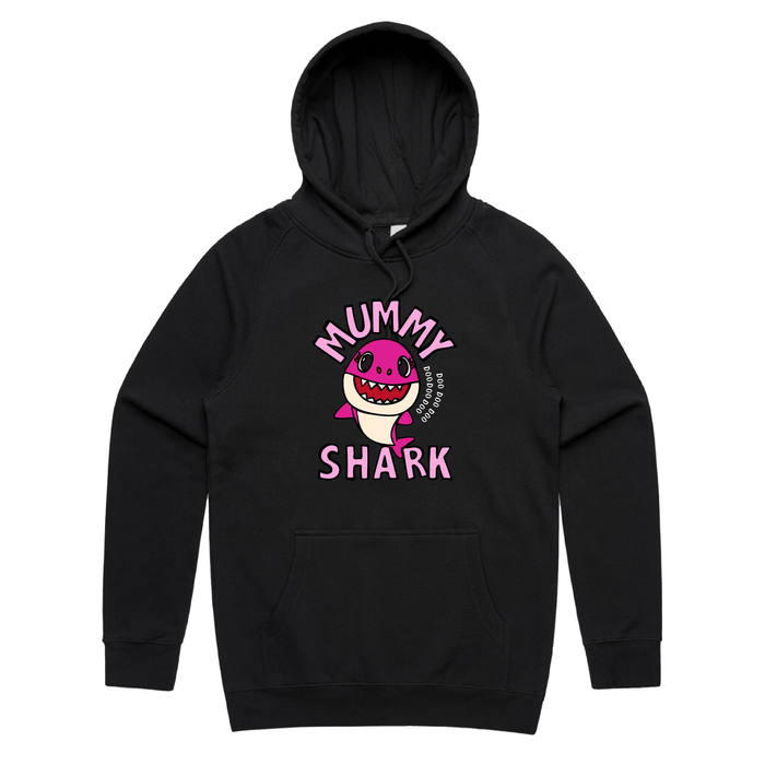 S / Black / Large Front Design Mummy Shark 🦈 - Unisex Hoodie