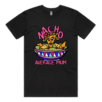 S / Black / Large Front Design Nacho Average Mum 😉 – Men's T Shirt