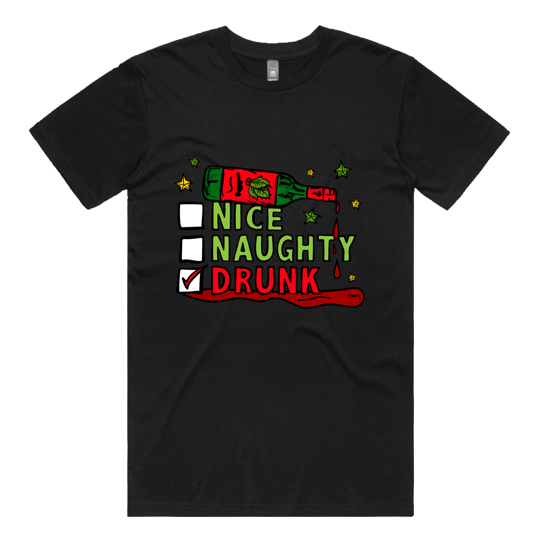 S / Black / Large Front Design Naughty Nice List ✅❌ - Men's T Shirt