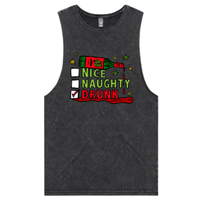 S / Black / Large Front Design Naughty Nice List ✅❌ - Tank