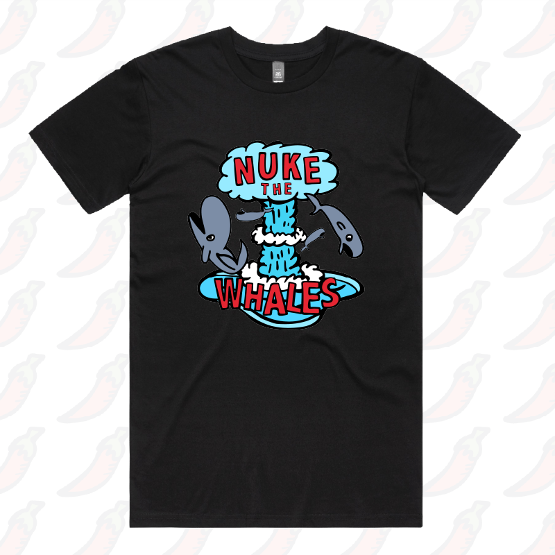 S / Black / Large Front Design Nuke The Whales 💣🐳 – Men's T Shirt