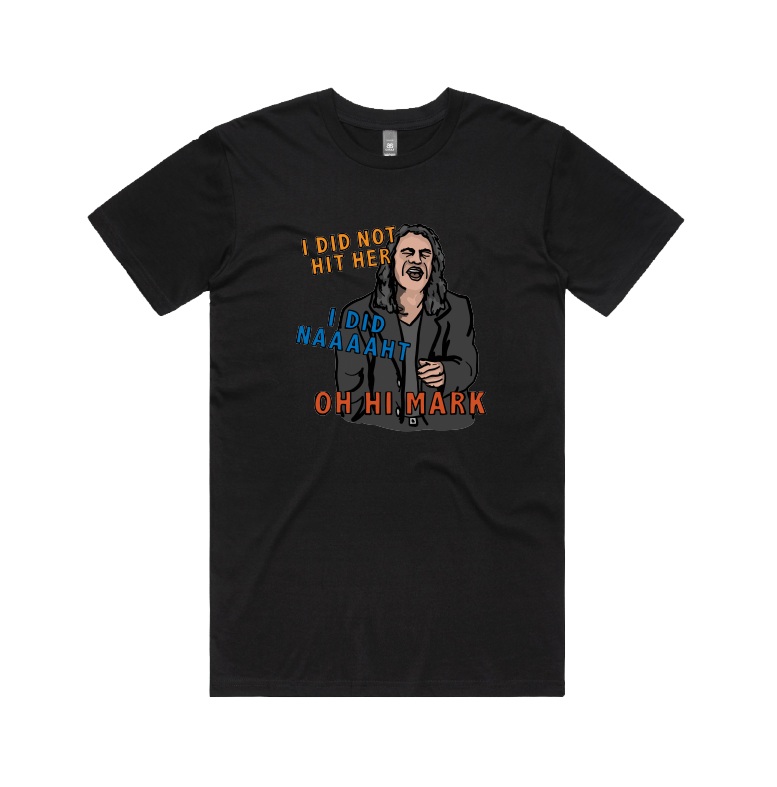 S / Black / Large Front Design Oh Hi Mark 👋🏻 - Men's T Shirt