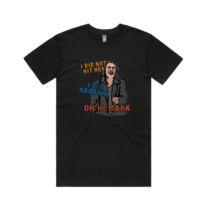 S / Black / Large Front Design Oh Hi Mark 👋🏻 - Men's T Shirt