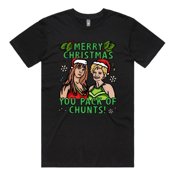 S / Black / Large Front Design Pack Of Chunts Christmas 💁‍♀️🎄 - Men's T Shirt