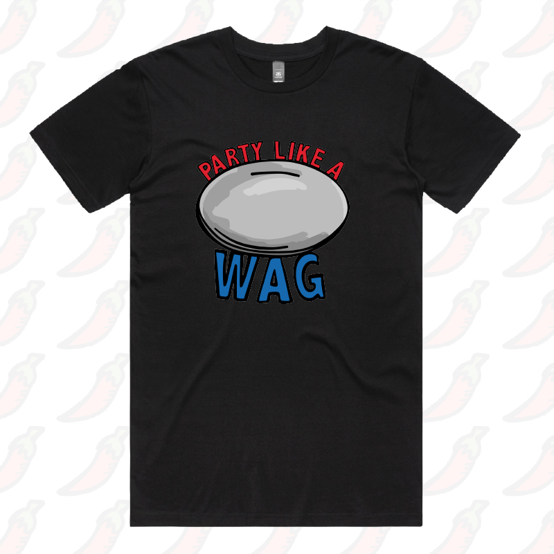 S / Black / Large Front Design Party Like a WAG 🍽❄ - Men's T Shirt