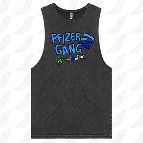 S / Black / Large Front Design Pfizer Gang 💉 - Tank