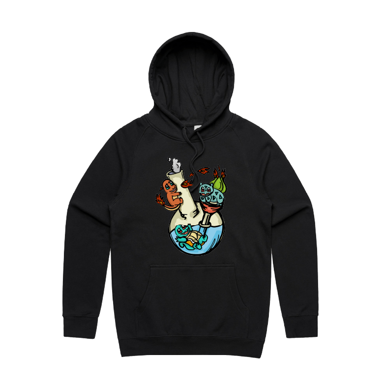 S / Black / Large Front Design Pokebong 🦎 - Unisex Hoodie
