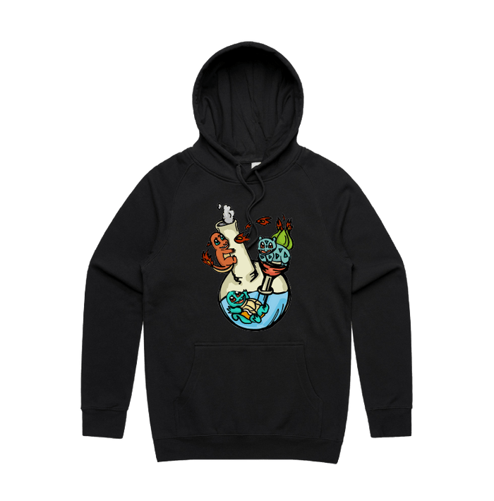 S / Black / Large Front Design Pokebong 🦎 - Unisex Hoodie