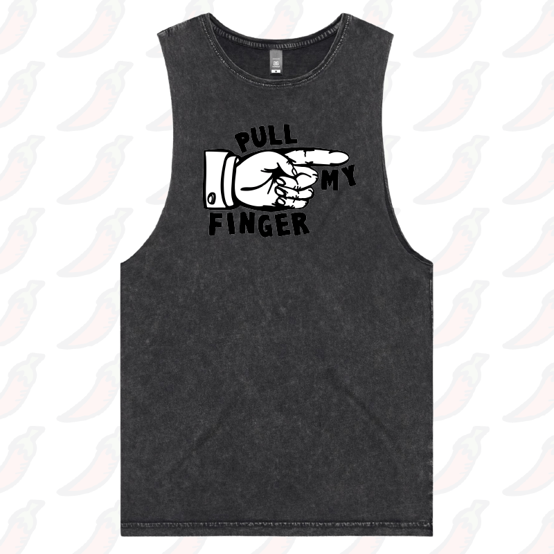 S / Black / Large Front Design Pull My Finger 👉 – Tank