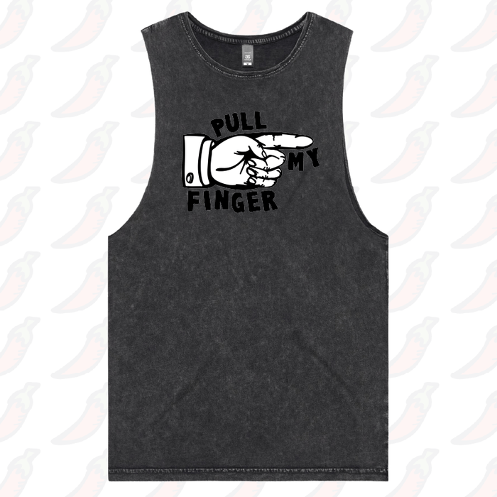 S / Black / Large Front Design Pull My Finger 👉 – Tank