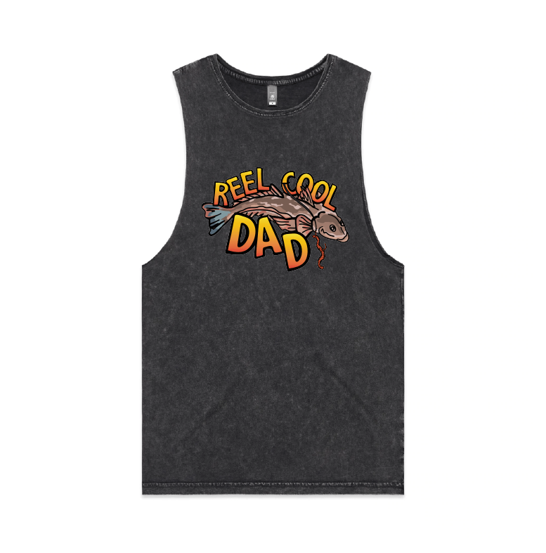 S / Black / Large Front Design Reel Cool Dad 🎣 - Tank