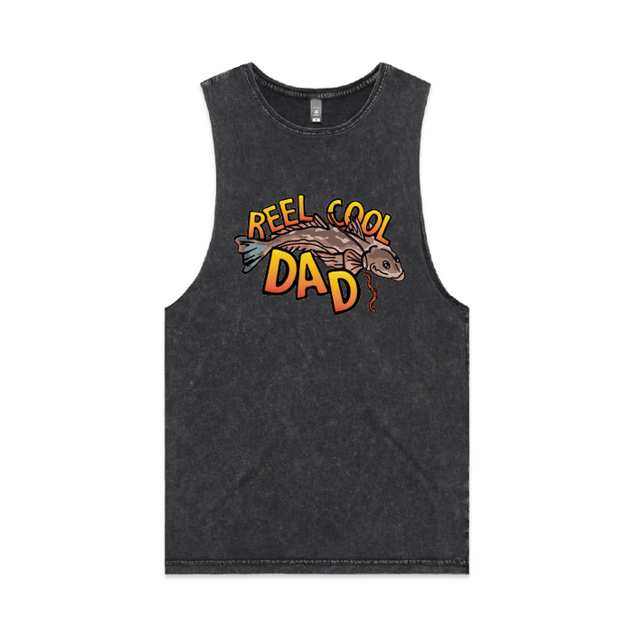 S / Black / Large Front Design Reel Cool Dad 🎣 - Tank