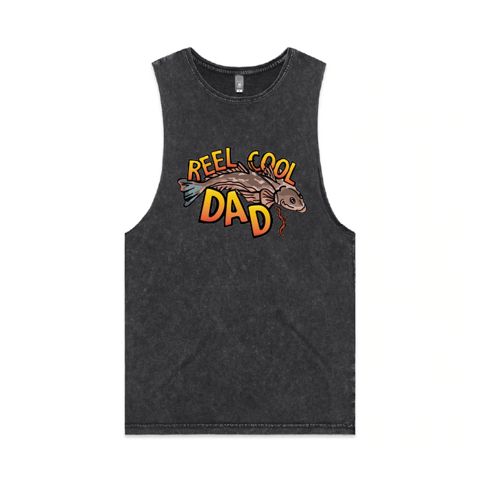 S / Black / Large Front Design Reel Cool Dad 🎣 - Tank