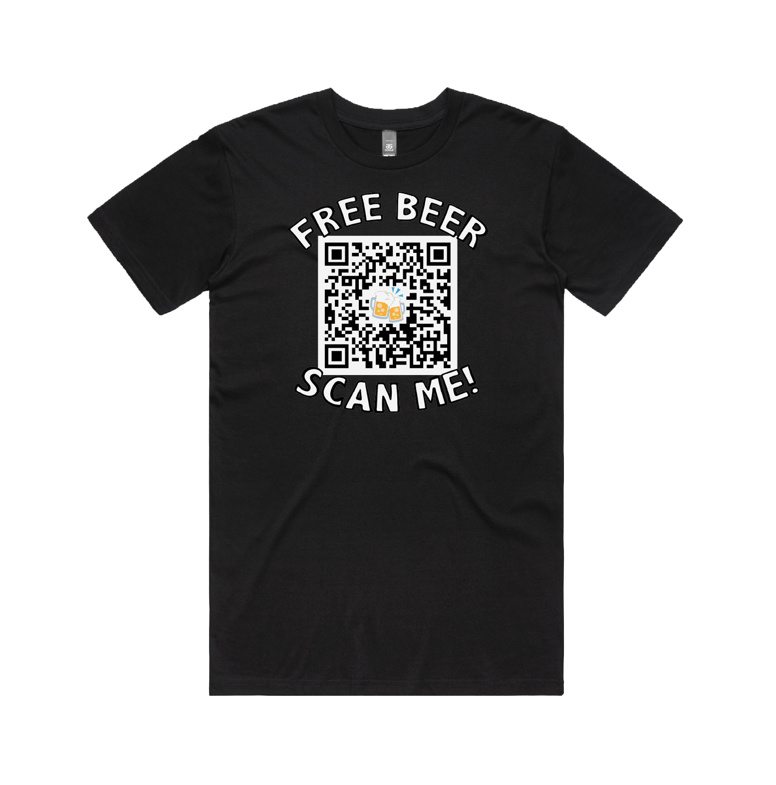 S / Black / Large Front Design Rick Roll QR Prank 🎵 - Men's T Shirt