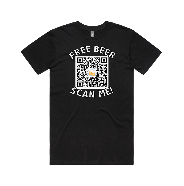 S / Black / Large Front Design Rick Roll QR Prank 🎵 - Men's T Shirt