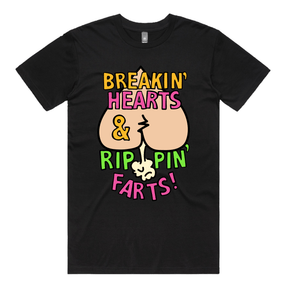 S / Black / Large Front Design Rippin Farts 💔💨 - Men's T Shirt