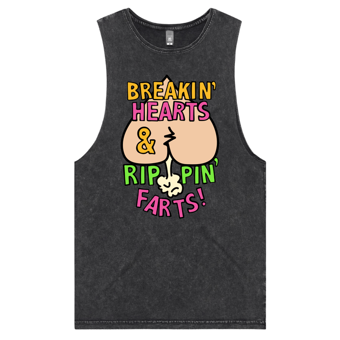 S / Black / Large Front Design Rippin Farts 💔💨 - Tank
