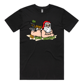 S / Black / Large Front Design Santa’s Present 🎅🎄- Men's T Shirt