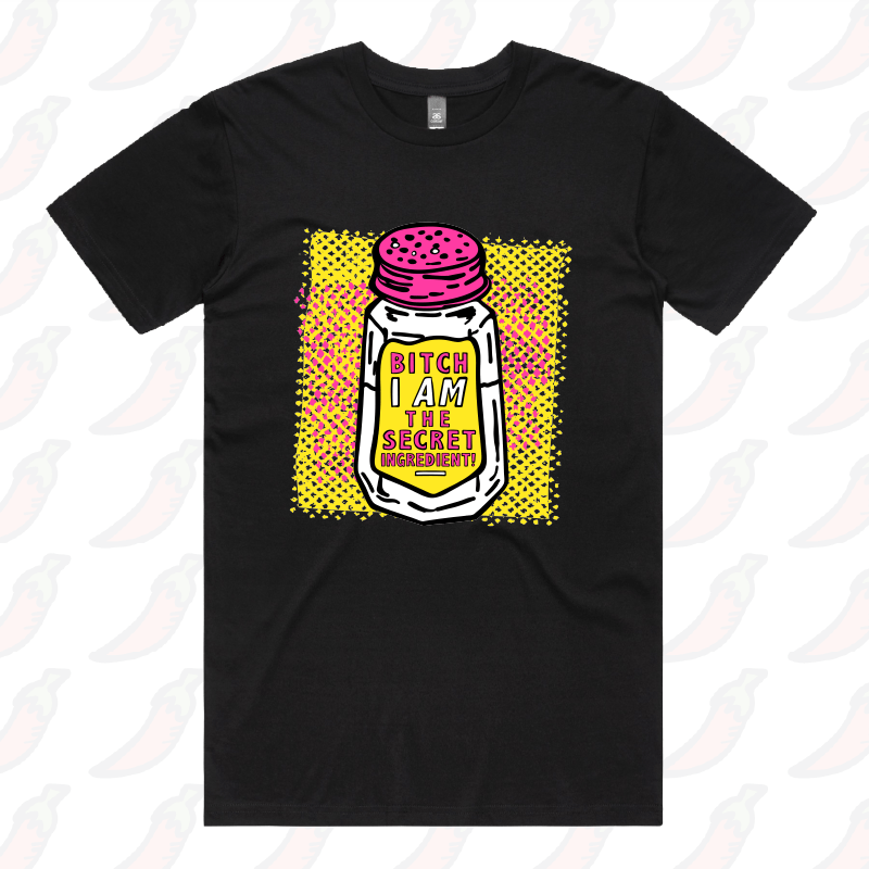 S / Black / Large Front Design Secret Ingredient 🧂 – Men's T Shirt