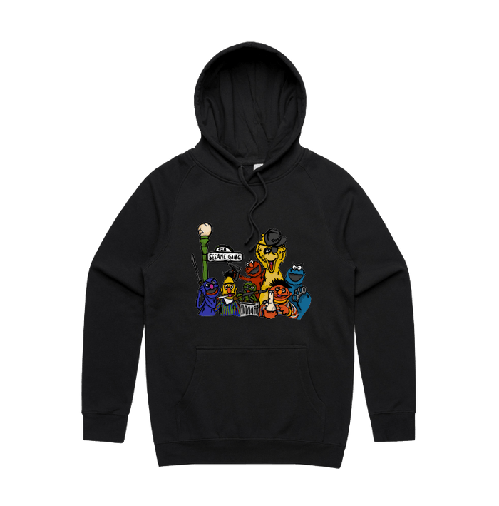 S / Black / Large Front Design Sesame Gang 🥴 - Unisex Hoodie