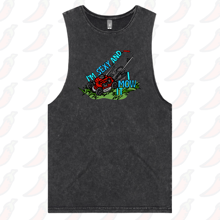 S / Black / Large Front Design Sexy And I Mow It 😘 🌾 – Tank