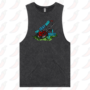 S / Black / Large Front Design Sexy And I Mow It 😘 🌾 – Tank