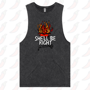 S / Black / Large Front Design She’ll Be Right BBQ 🤷🔥 – Tank
