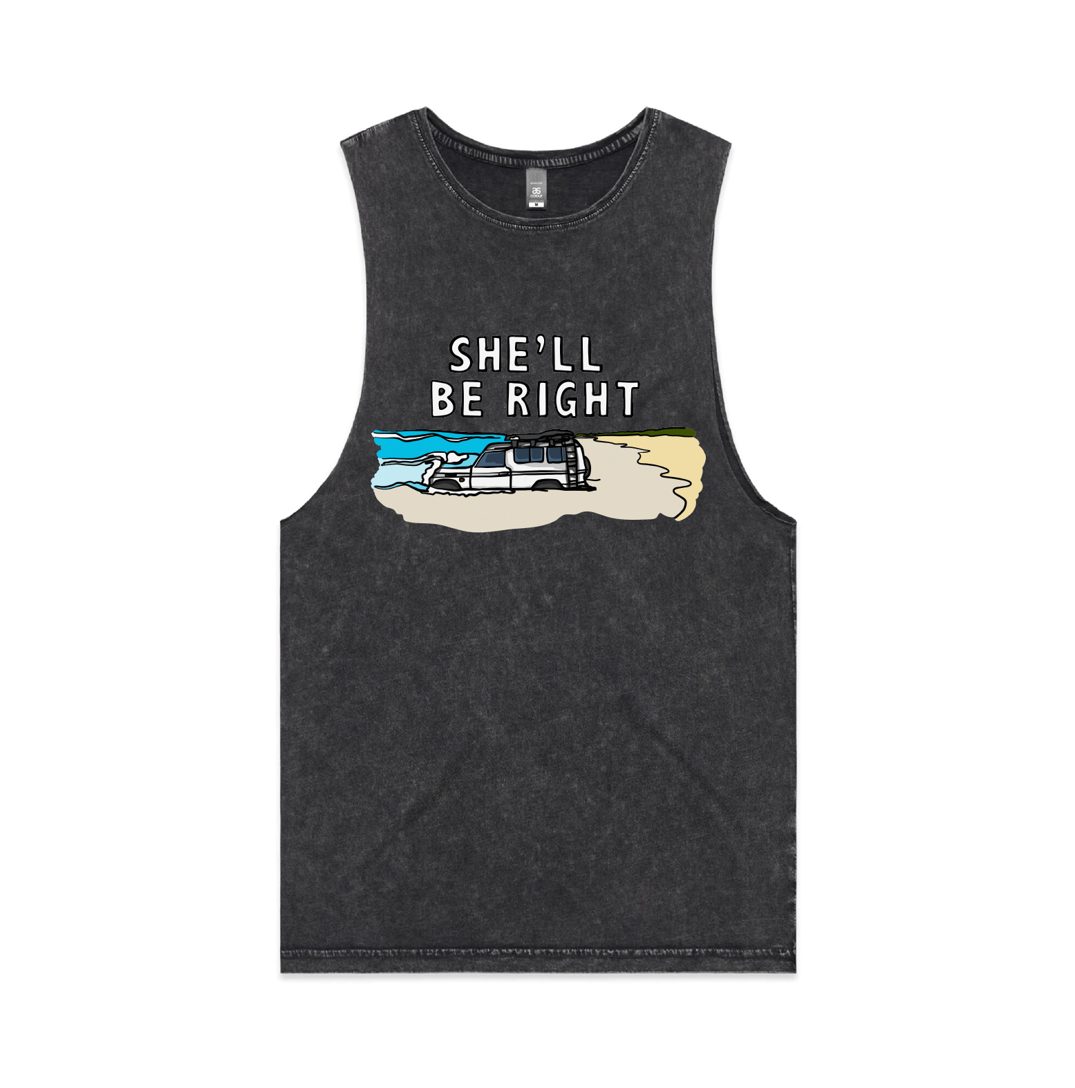 S / Black / Large Front Design She'll Be Right 🤷‍♂️ - Tank