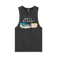 S / Black / Large Front Design She'll Be Right 🤷‍♂️ - Tank