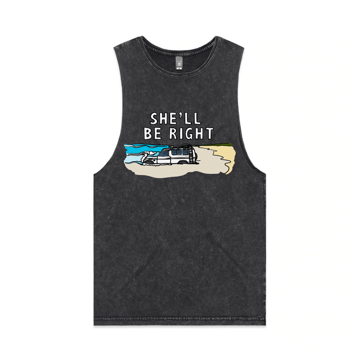 S / Black / Large Front Design She'll Be Right 🤷‍♂️ - Tank