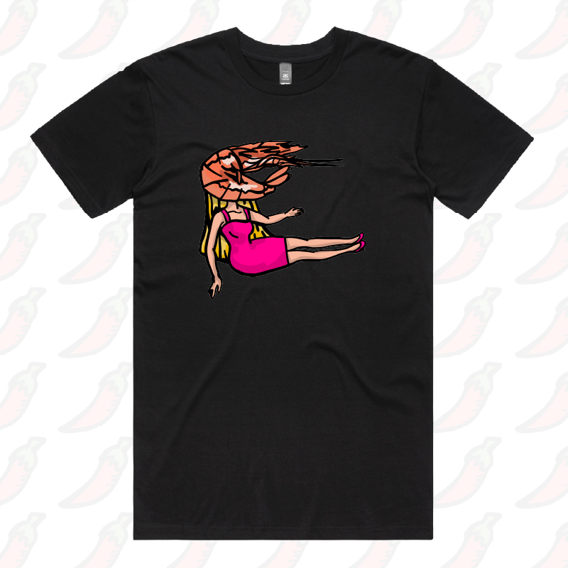 S / Black / Large Front Design Shrimp on a Barbie 👜 - Men's T Shirt