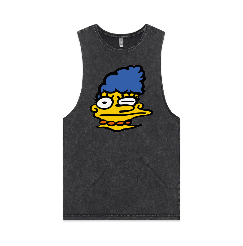 S / Black / Large Front Design Smeared Marge 👕  - Tank