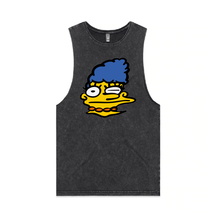 S / Black / Large Front Design Smeared Marge 👕  - Tank