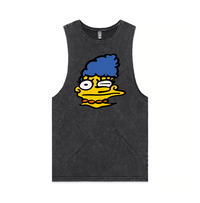 S / Black / Large Front Design Smeared Marge 👕  - Tank