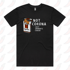 S / Black / Large Front Design Smoker's Cough 🚬 - Men's T Shirt