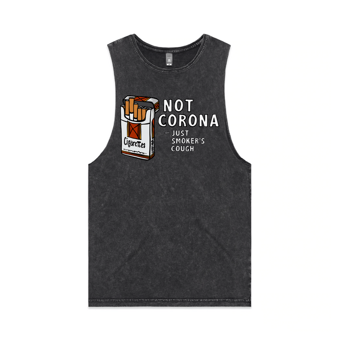 S / Black / Large Front Design Smoker's Cough 🚬 - Tank